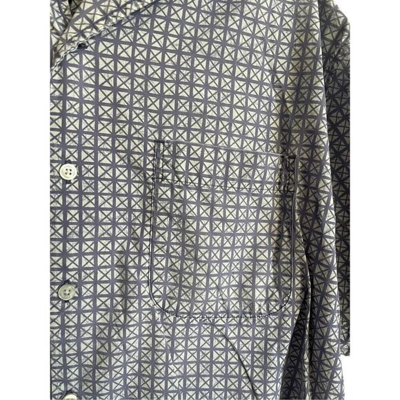 Eddie Bauer Mens Purple & White Geometric Short Sleeve Button Down Shirt Large - Picture 9 of 15